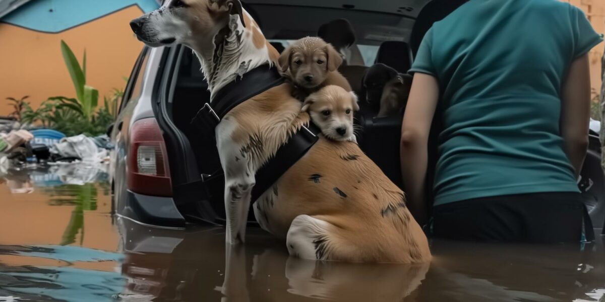 Abandoned Amid Disaster: The Heartrending Survival of a Mother Dog and Her Puppies