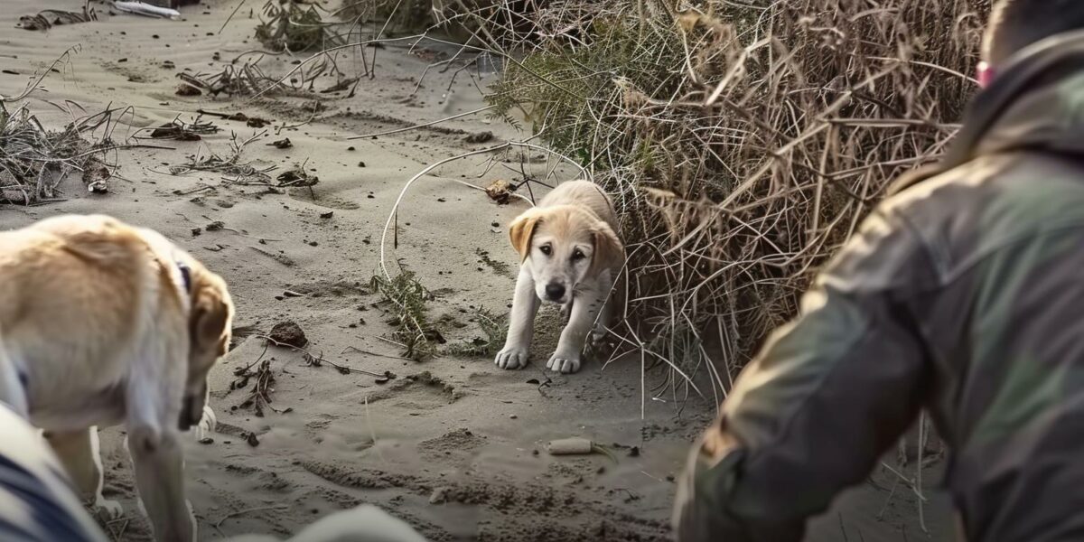 Dramatic Beach Rescue: Terrified Puppy Challenges Rescuers' Grit