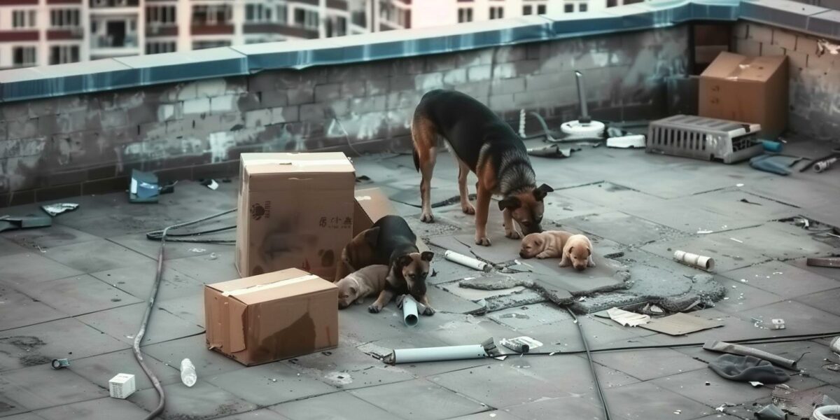 Mystery on the Rooftop: The Tale of a Stray Dog Family's Survival