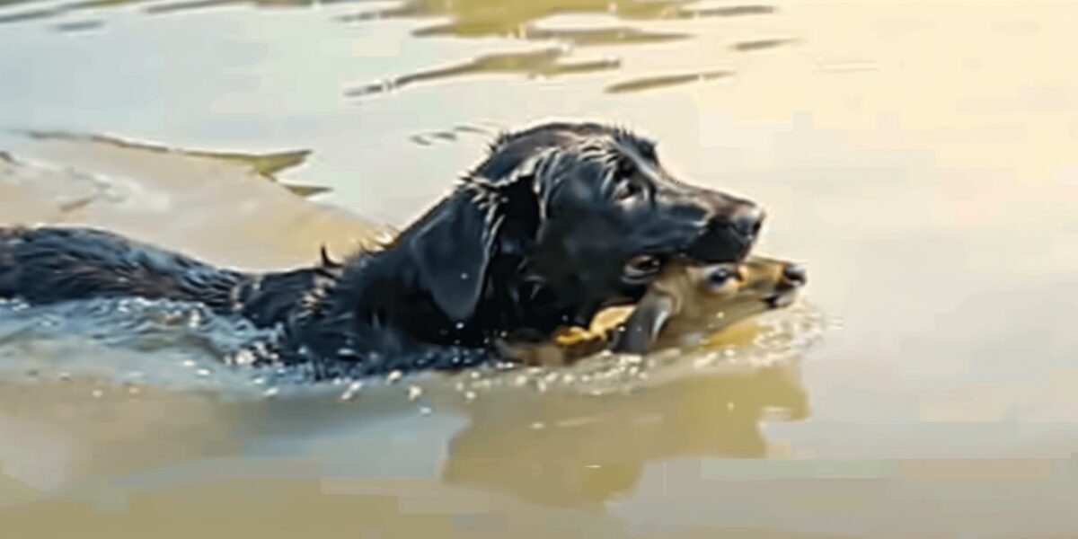 A Daring Rescue: How a Black Labrador Became a Hero by Saving a Drowning Fawn