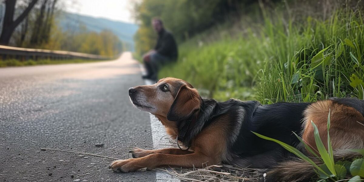 A Man's Heartache Transforms Into Hope After Finding Pregnant Pup Abandoned by Highway