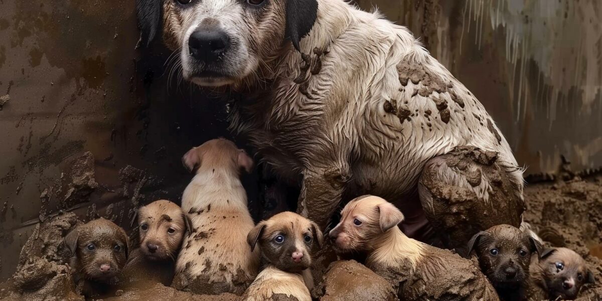 A Muddy Rescue Reveals a Heartbreaking Truth About a Struggling Mother Dog