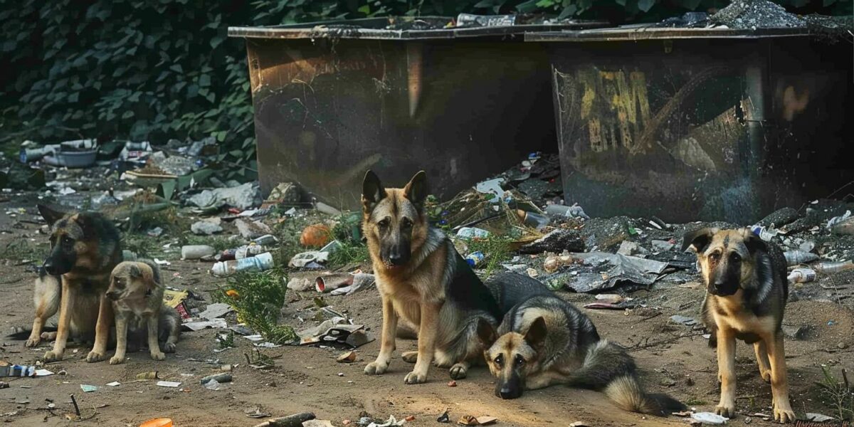 Abandoned German Shepherd Family Clings to Survival Against All Odds