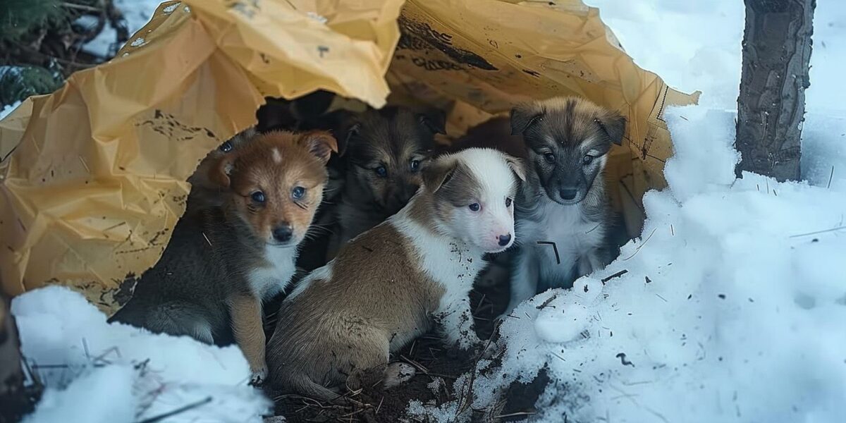 Abandoned in the Cold: The Unexpected Discovery of Starving Puppies in the Woods