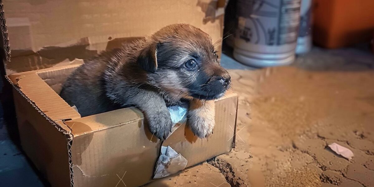 Abandoned Puppy Found in Cardboard Box Melts Rescuers' Hearts