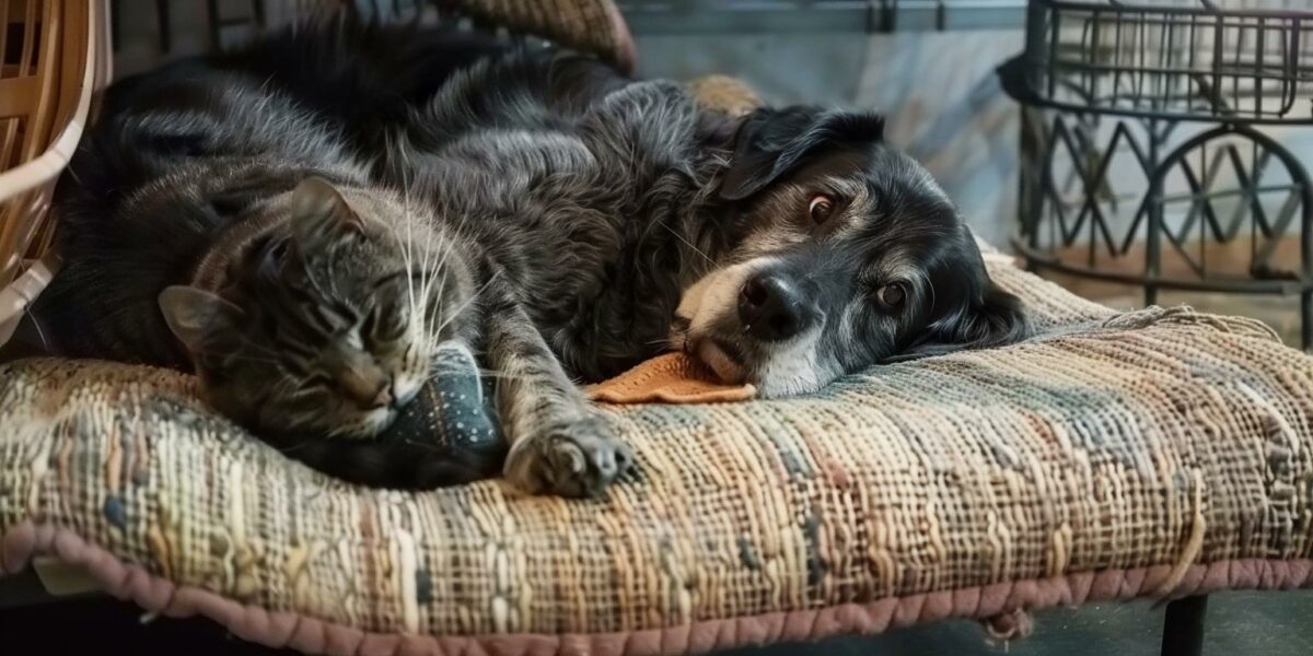 Abandoned Senior Dog Discovers Unlikely Companion at Cat Shelter