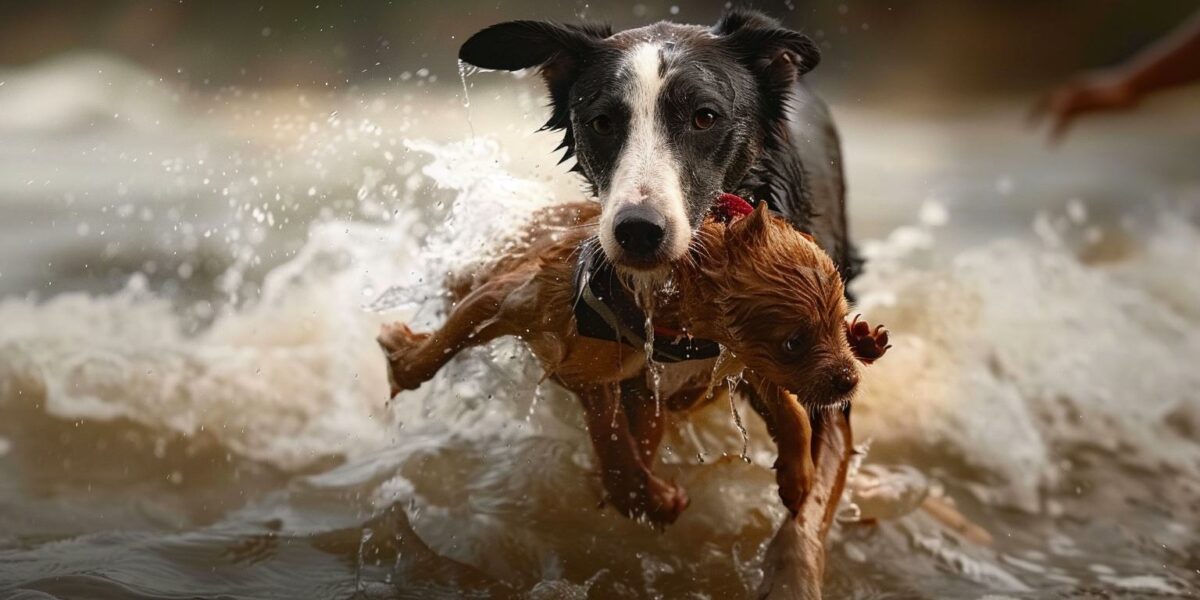 Dog's Heroic Act in Raging River Will Leave You Breathless