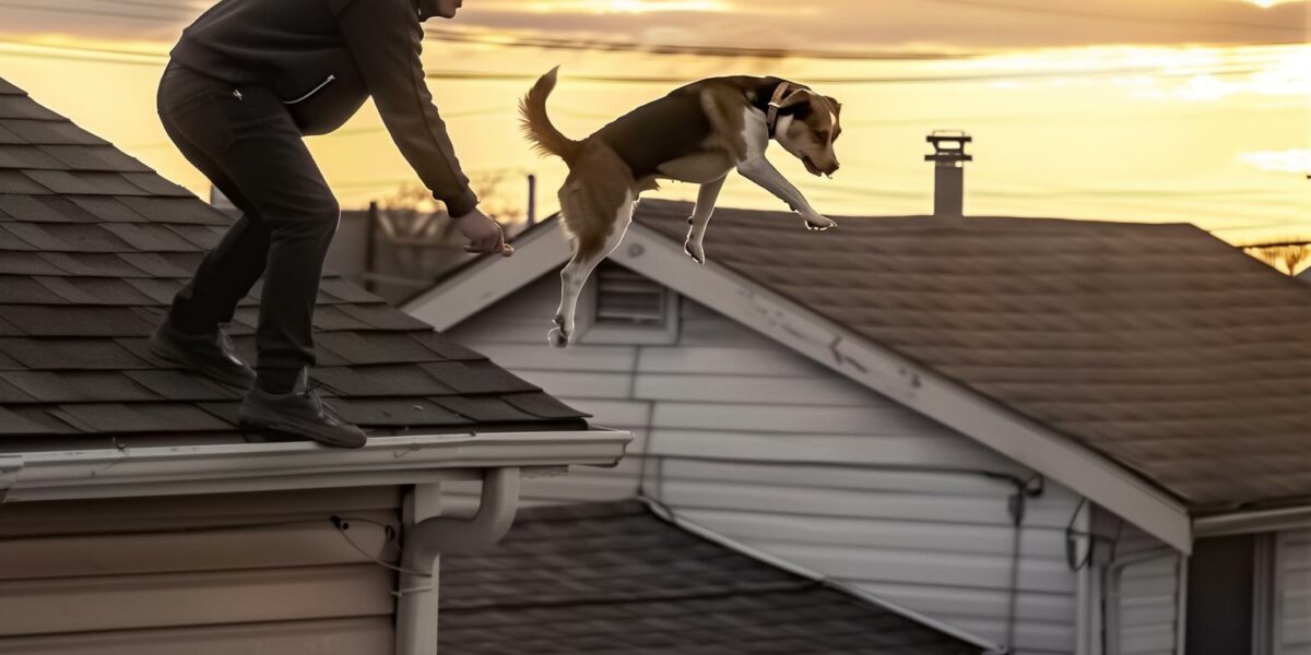 Dog's Life Hangs in the Balance as Strangers Rally for Daring Rooftop Rescue