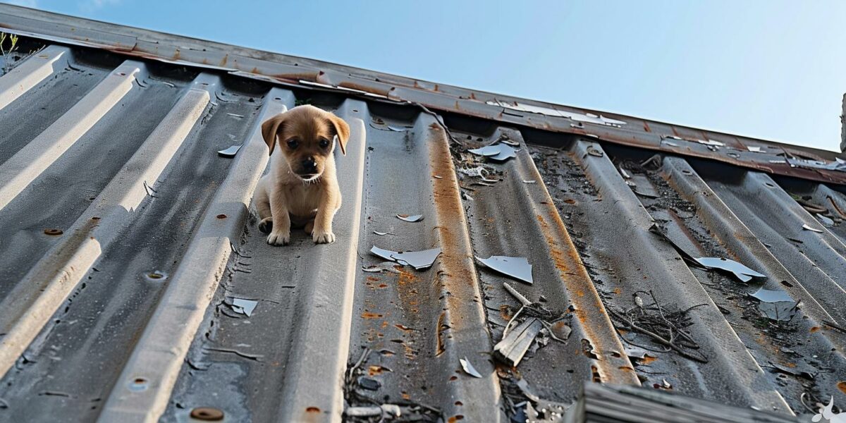 Dramatic Rooftop Rescue: Tiny Pup's Perilous Plight Sparks Heroic Action