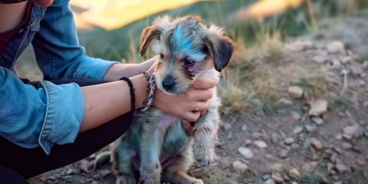 From Despair to Delight: The Unbelievable Rescue of a Spray-Painted Puppy on a Mountain