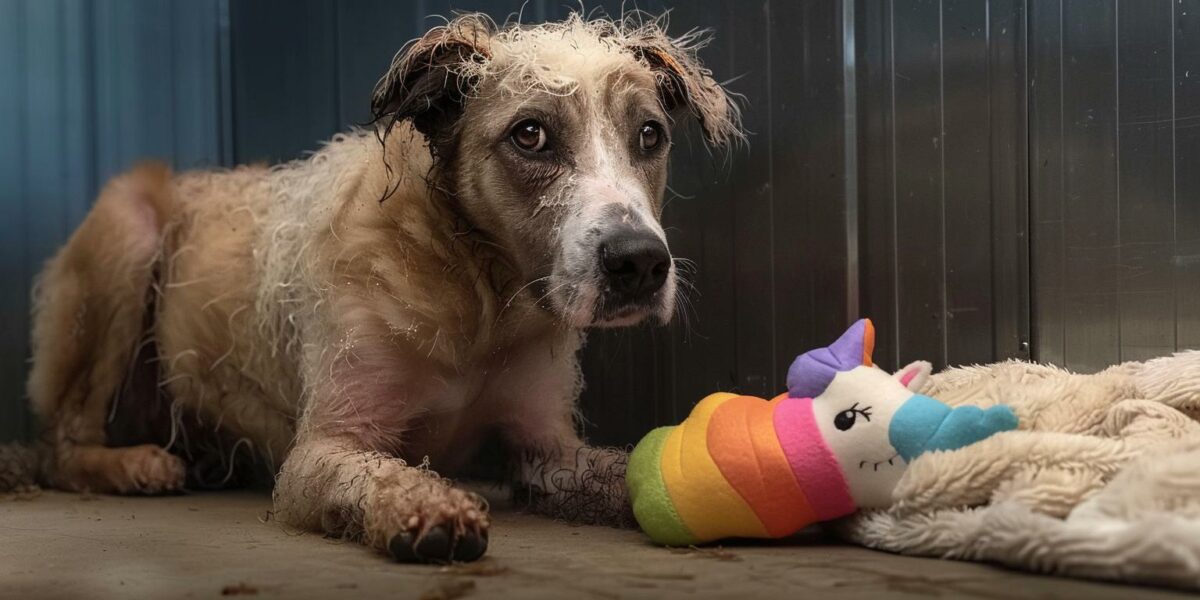 From Despair to Joy: The Heartfelt Journey of a Neglected Dog's First Toy