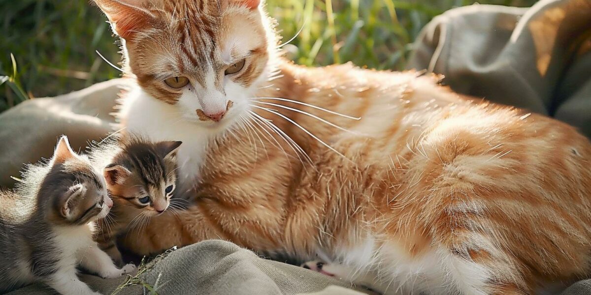 From Fields to Family: The Stirring Journey of a Mother Cat and Her Kittens