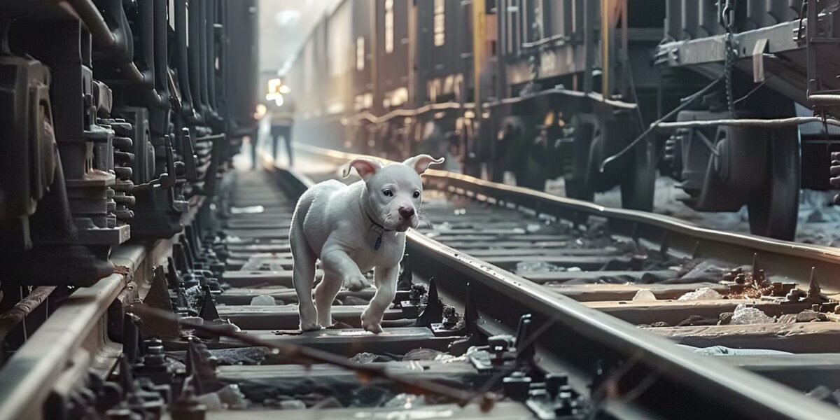 Heartfelt Rescue: Stray Pup's Desperate Run Along the Tracks