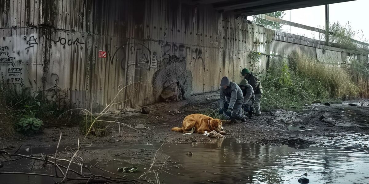 In the Nick of Time: The Dramatic Rescue of an Injured Dog Under a Bridge