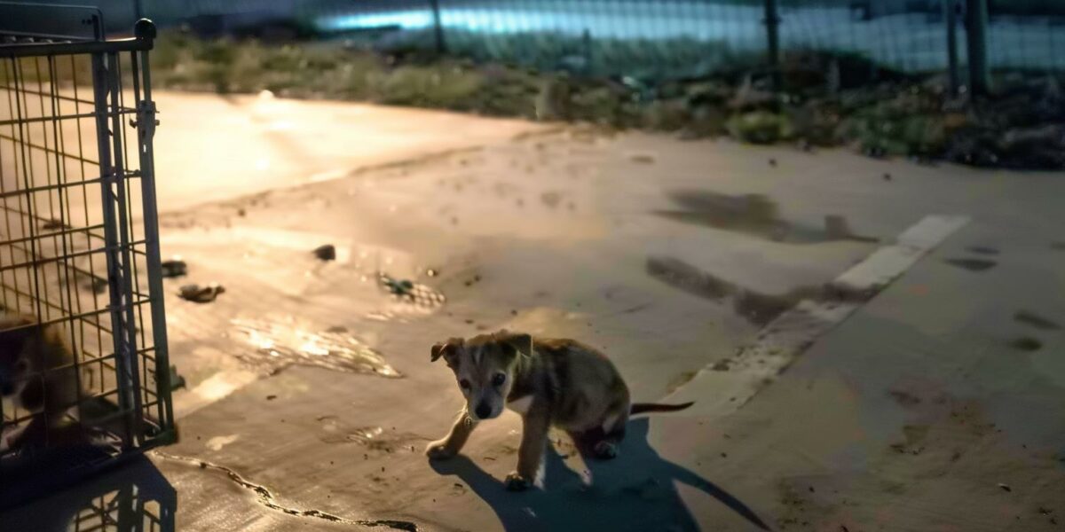 Puppies Left Alone on a Midnight Roadside: A Tale of Fear and Hope