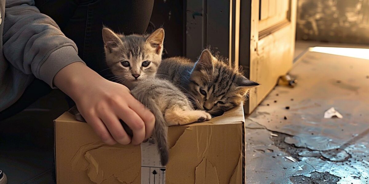 Three Abandoned Cats and Two Kittens in a Box: A Tale of Survival and Love