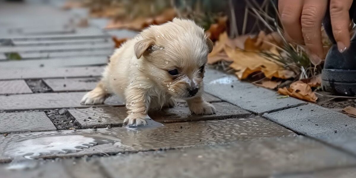 title=Rescue Miracle: Tiny Puppy Saved from Perilous Sidewalk Fate