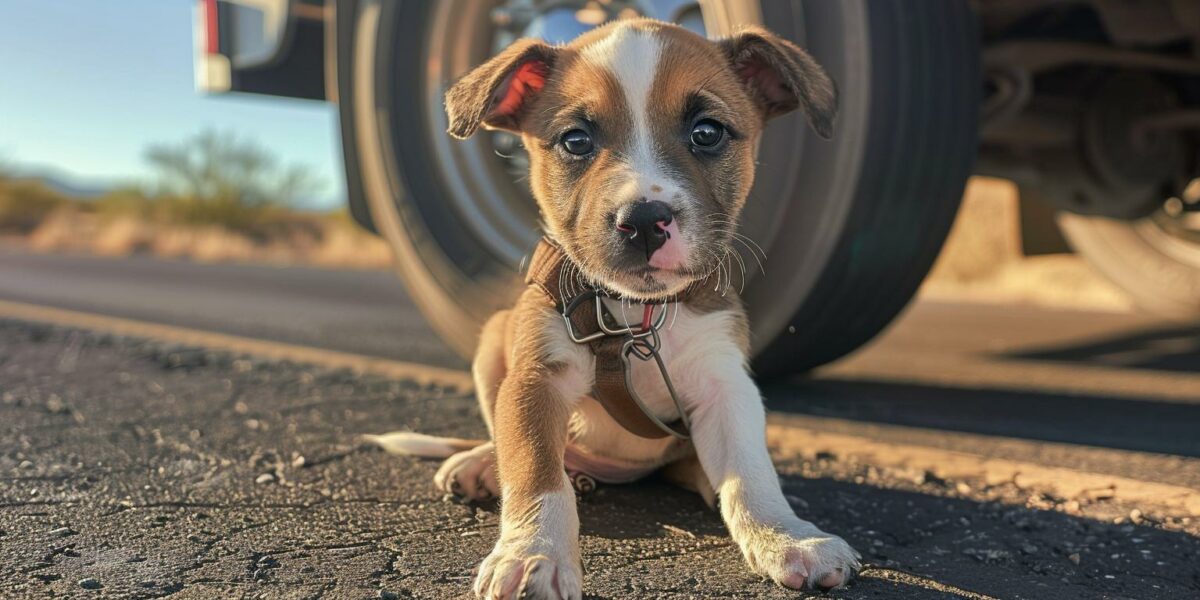 Truck Driver Halts To Rescue Desperate Puppy On Lonely Highway