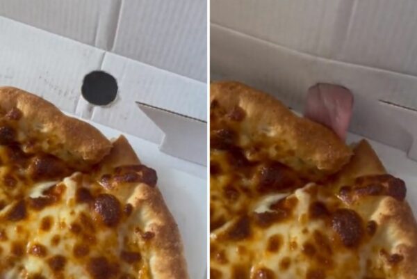 Invitado inesperado a la cena: cómo una noche de pizza en pareja se volvió inolvidablemente adorable-1