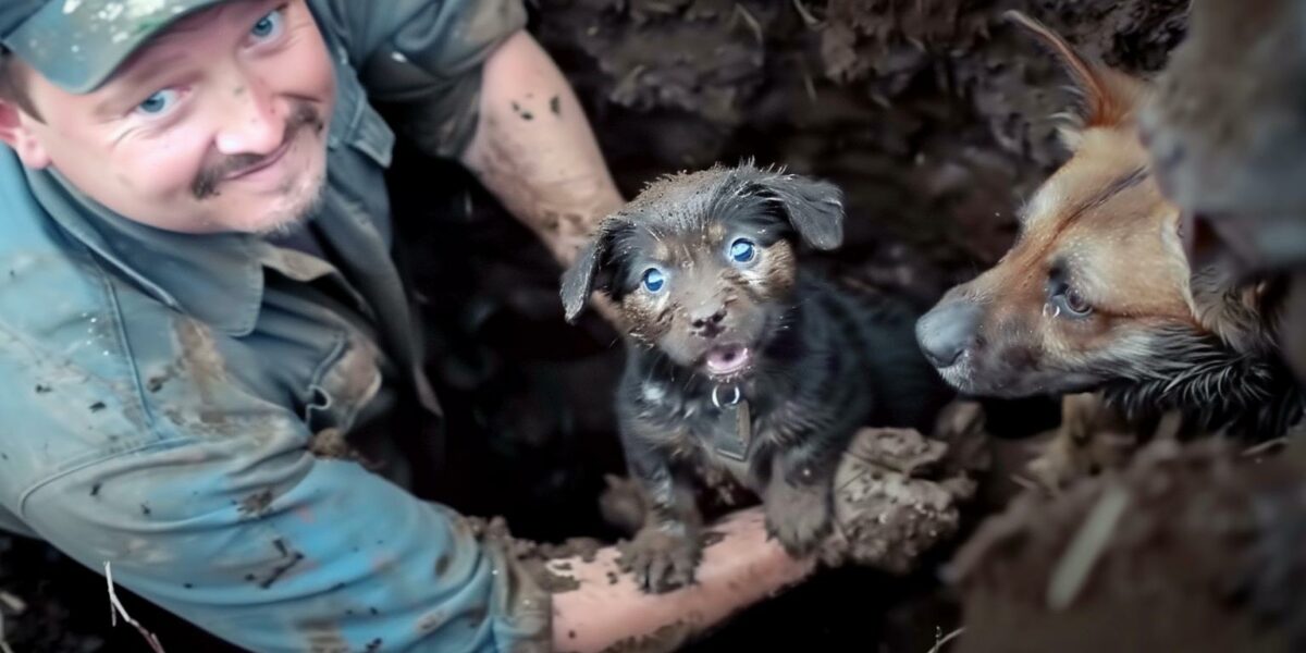 A Community Unites to Save a Puppy Trapped in a Basement Pipe