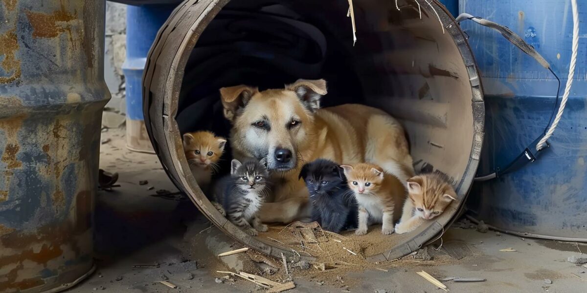 A Stray Dog’s Unlikely Family: The Kitten She Couldn't Leave Behind