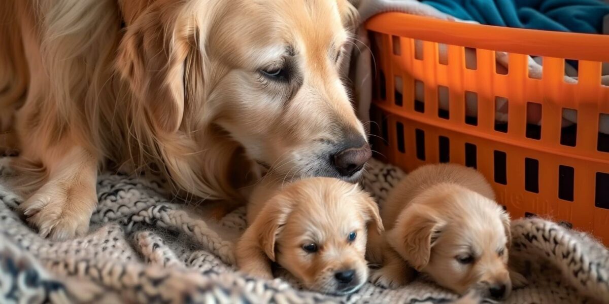 Emotional Reunion: Golden Retriever and Puppies' First Meeting Melts Hearts