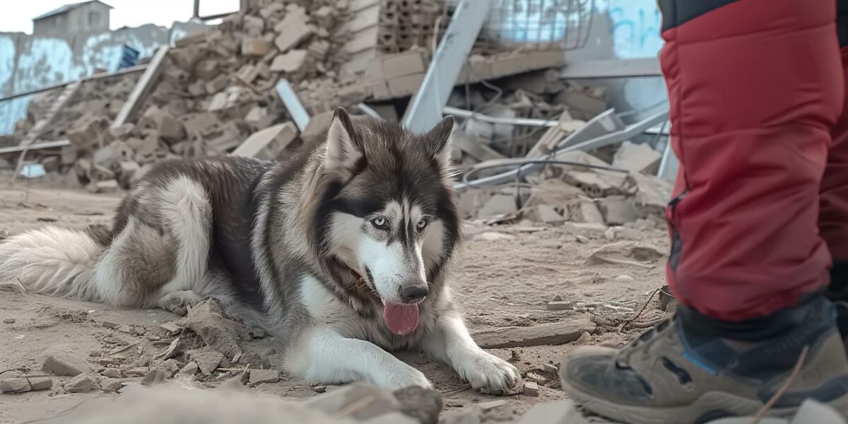 Rescuers Stumble Upon Pregnant Husky in Desperate Need at Construction Site