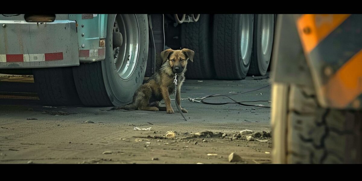 Rescuer's Tearful Discovery of a Desperate Dog in a Truck Yard Will Move You