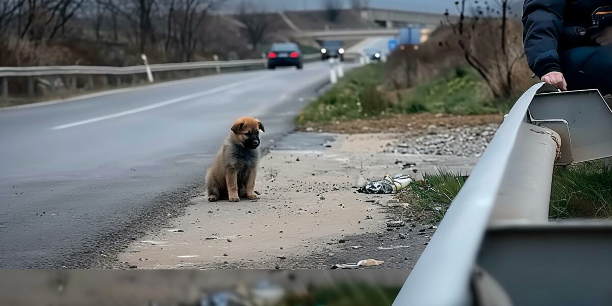 Tiny Puppy Abandoned by Busy Road Finds Hope in a Stranger's Heart