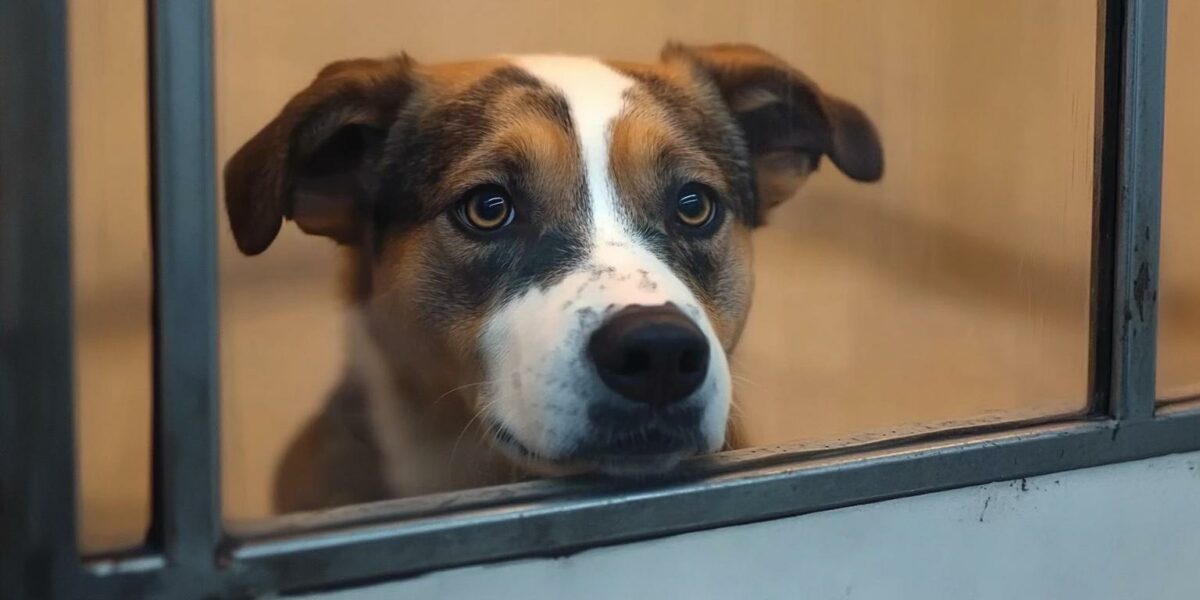 Pup's Heartfelt Vigil By Kennel Window Sparks Life-Changing Adoption