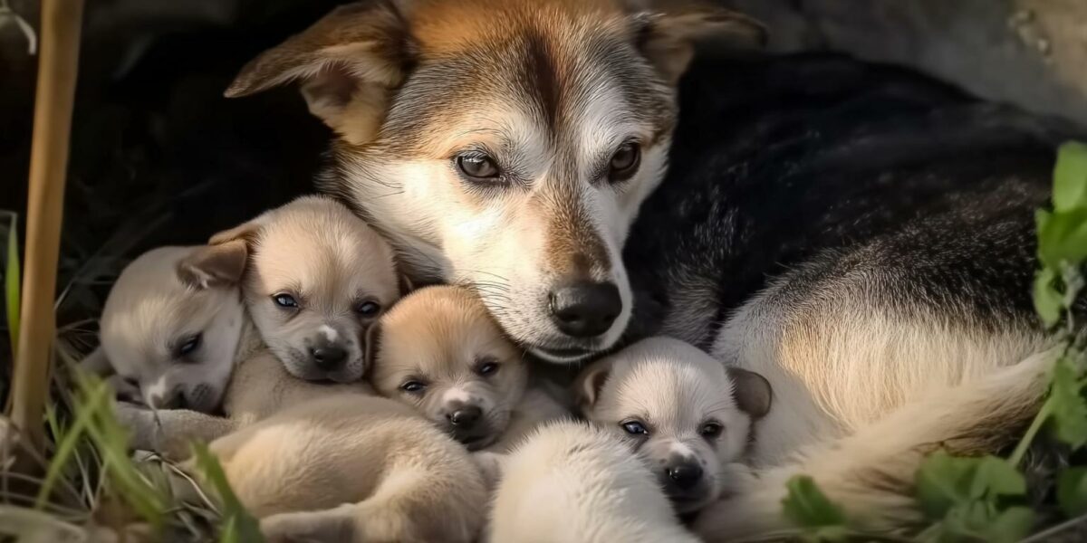 Rescuers' Heartfelt Mission: Saving a Brave Mama Dog and Her Puppies