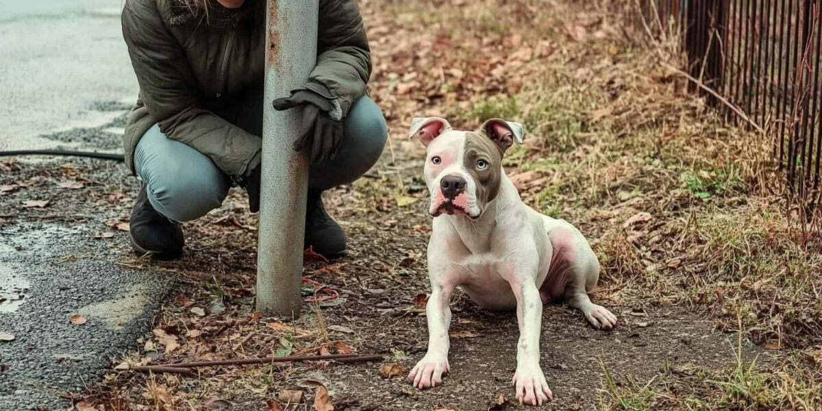 Woman's Heart Races After Finding Abandoned Deaf Pup Near Pole