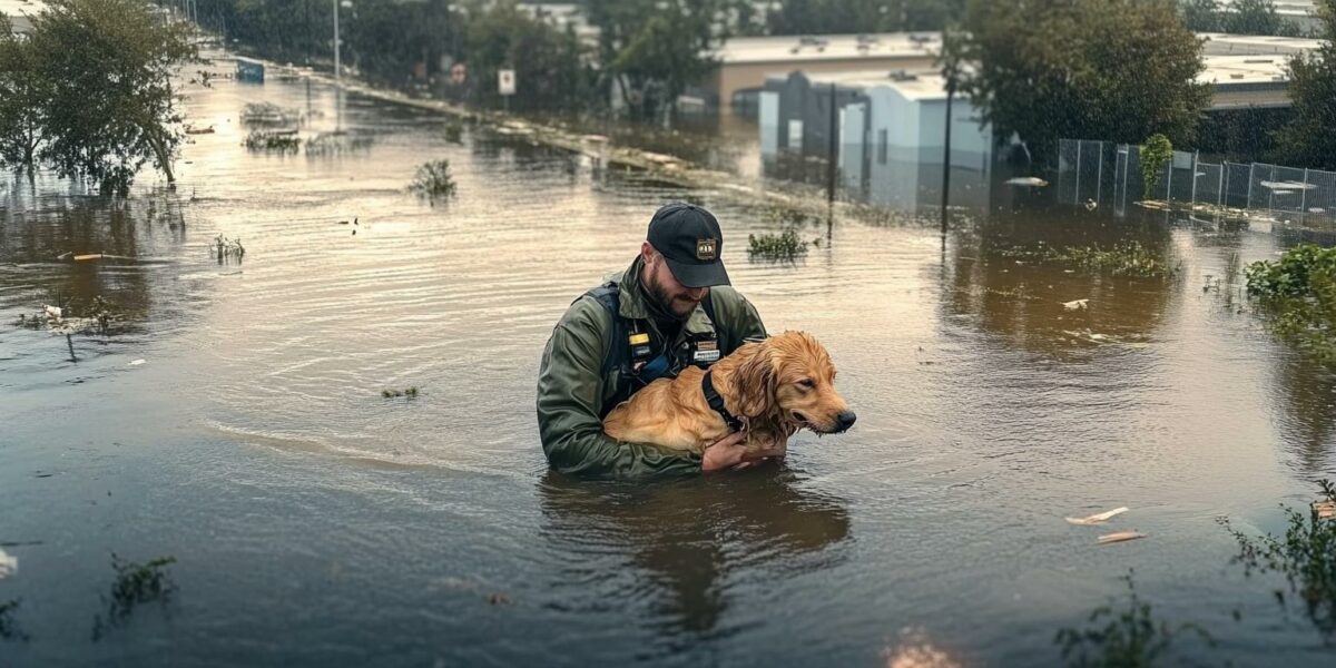 The Unforgettable Gaze: A Dog's Deep Gratitude Amidst Florida's Flood Chaos